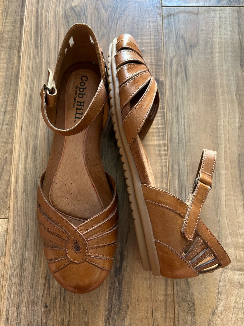Cobb Hill Tan Leather Fisherman Sandals Comfort Walk Women's Size 10N